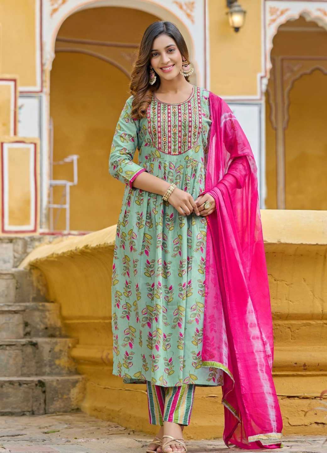 Kurta Sakshi LightBlue Pink DN201