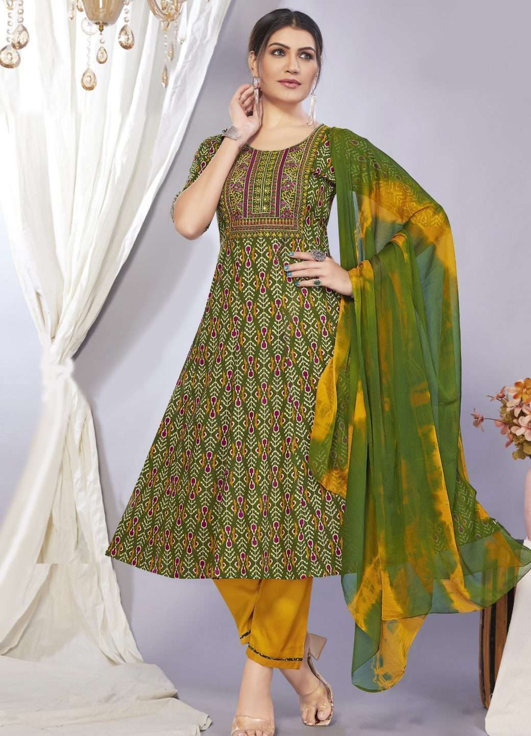 Kurta Padma Green Yellow DN4107