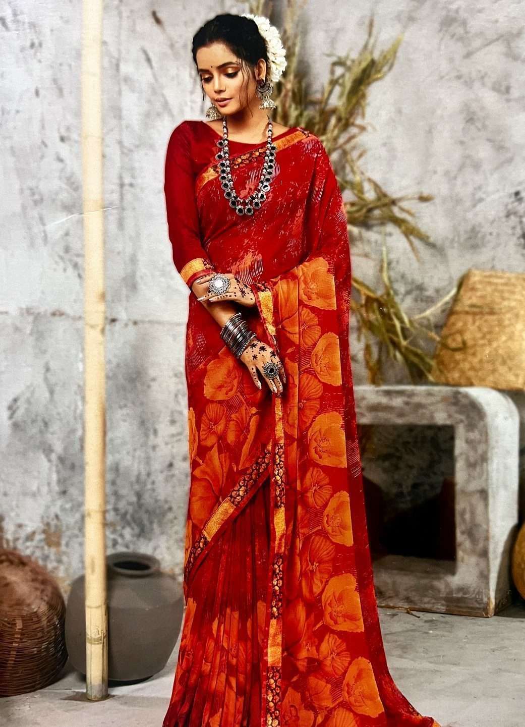 Womens Madhubala RedFlor 7003