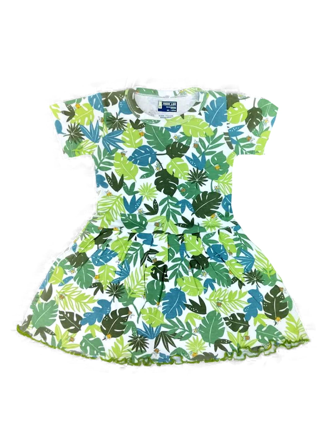 GirlsFrocks Sleeve WhiGreen