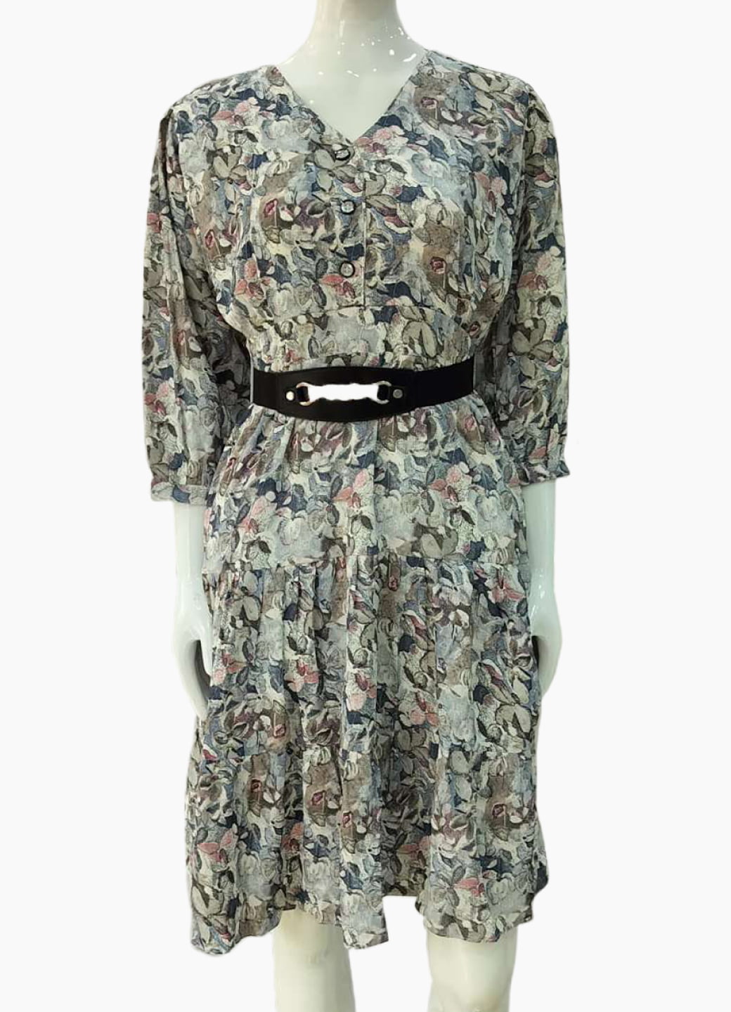 3/4 Sleeve FloralDress