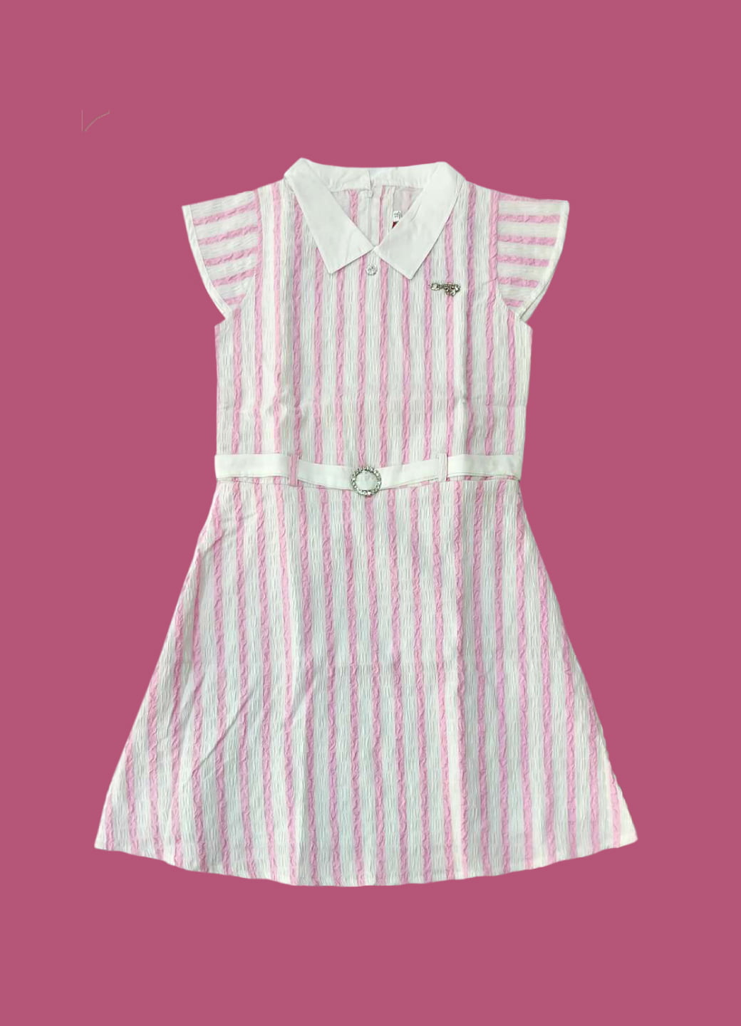 Frock Stripes RosWhite 34768