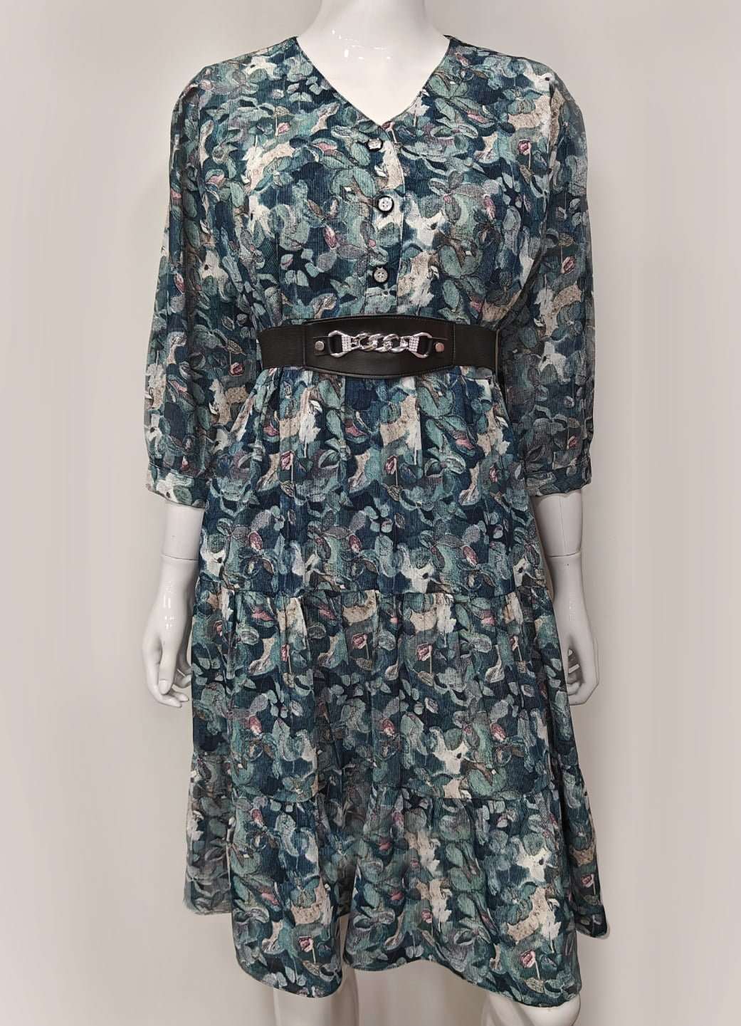 Sleeve Floral Dress 3/4