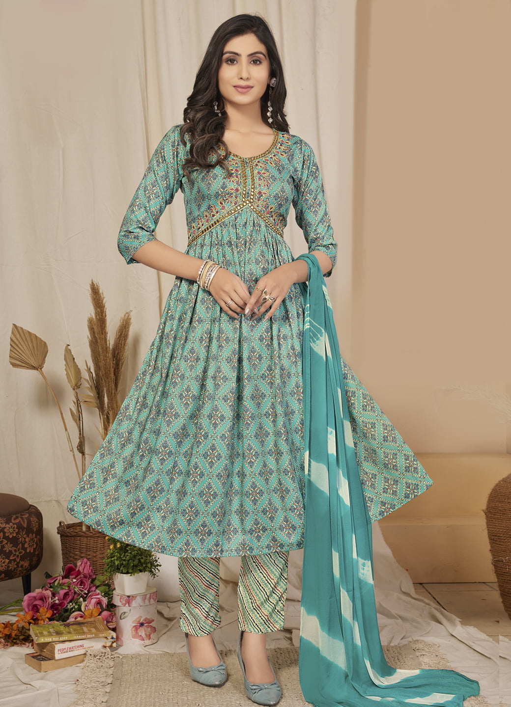 ALIA KurtiPant Set Blue