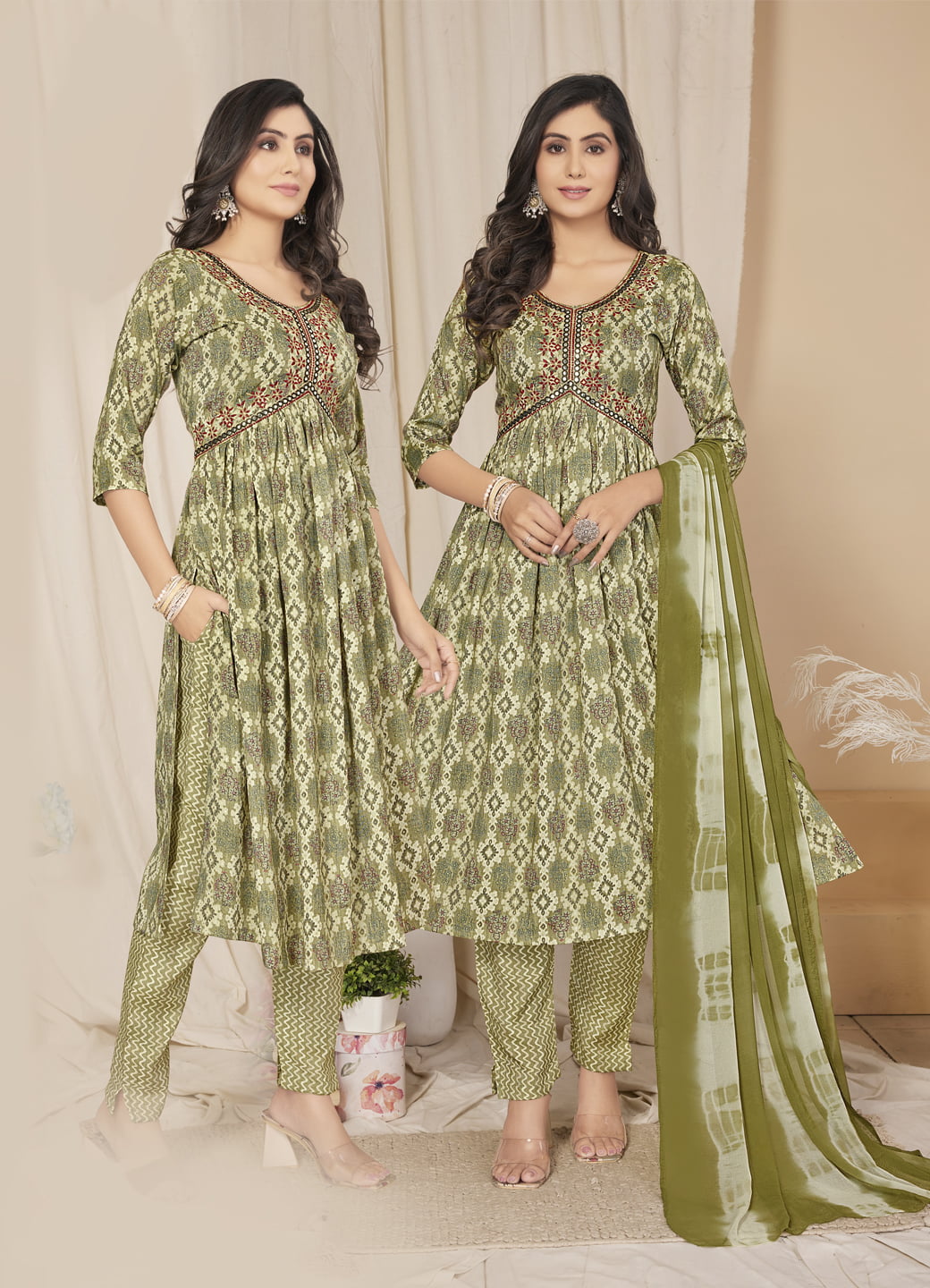 ALIA KurtiPant Set Green