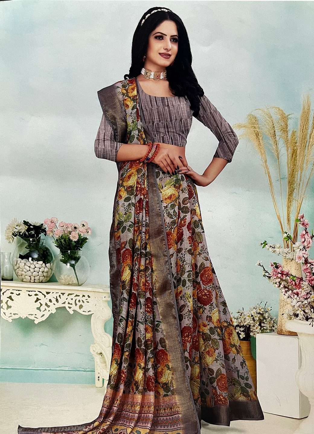 women saree ash
