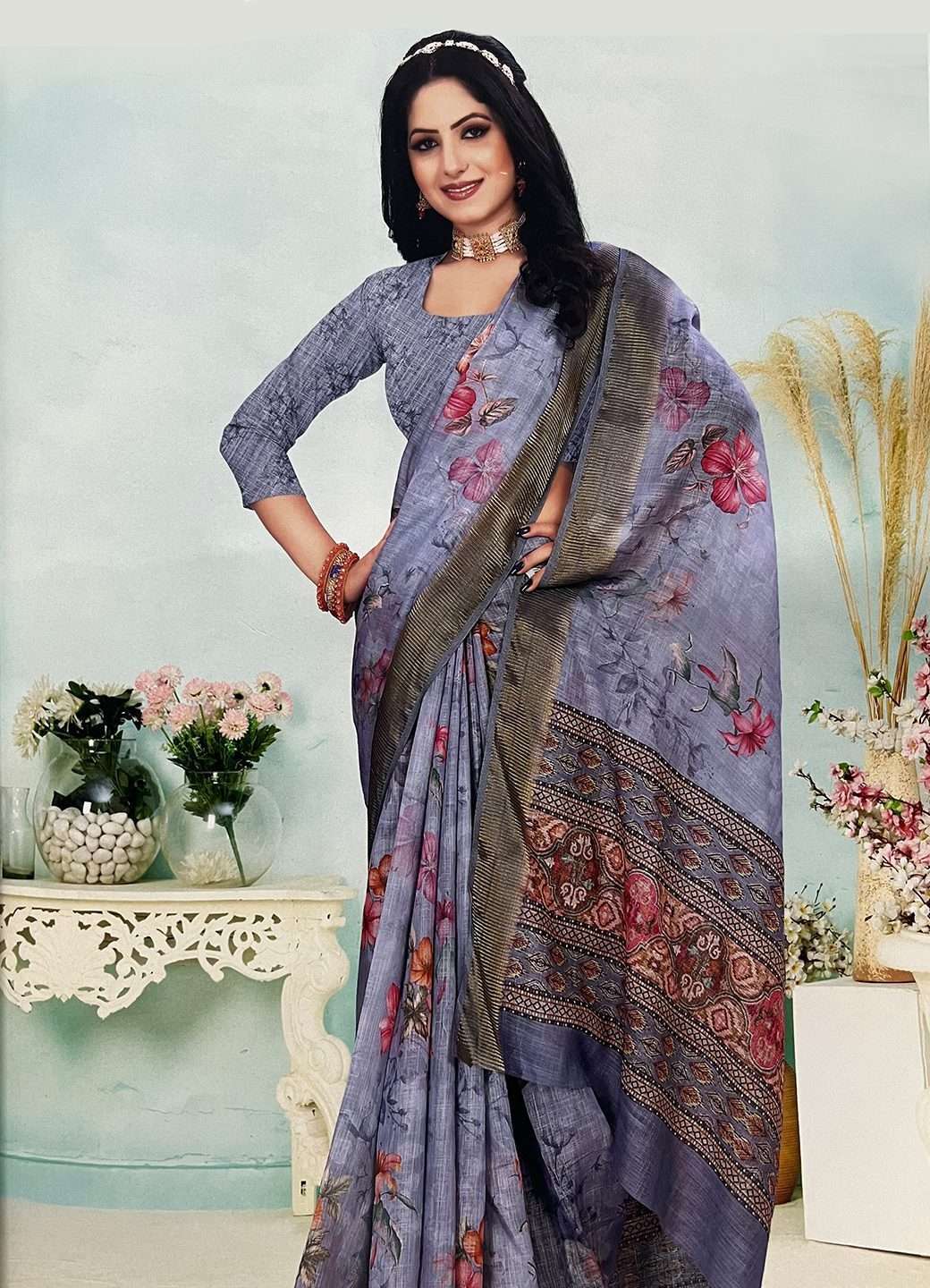 women saree purple