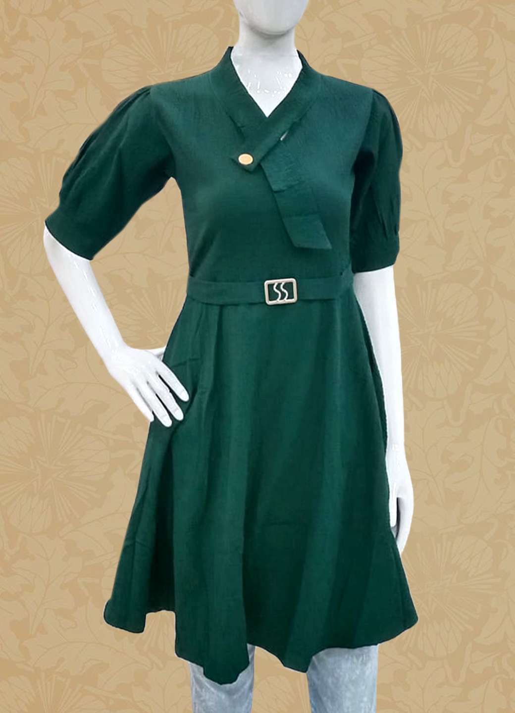 Women Short Top Dark Green