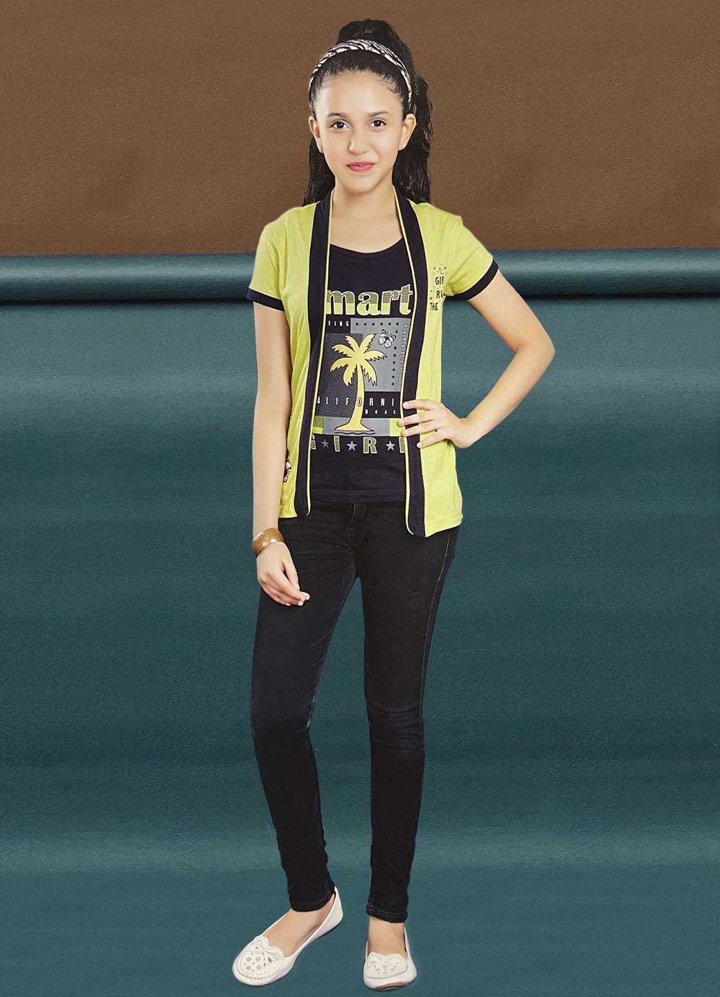 Girls t-shirt with overcoat 2